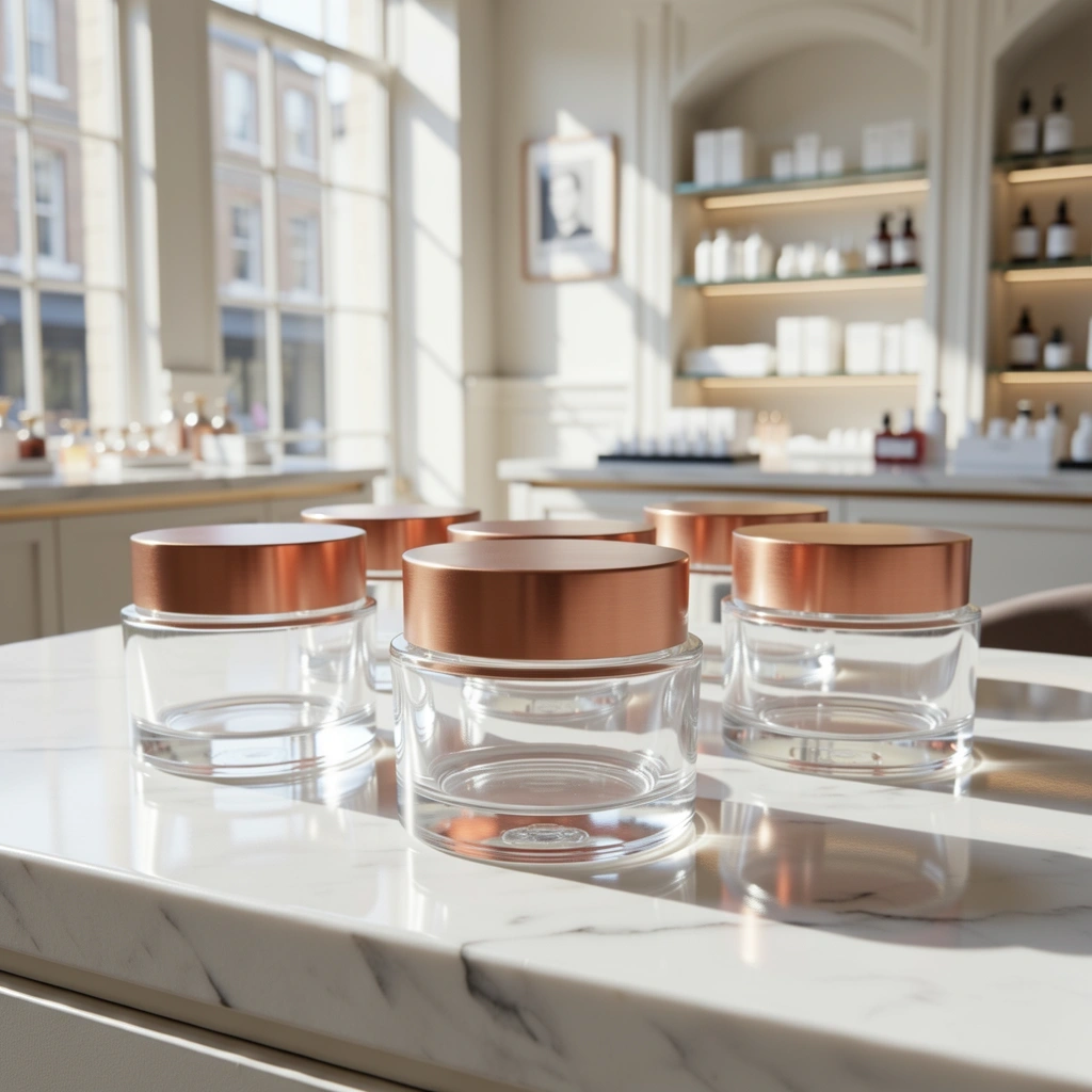 Premium skincare on display