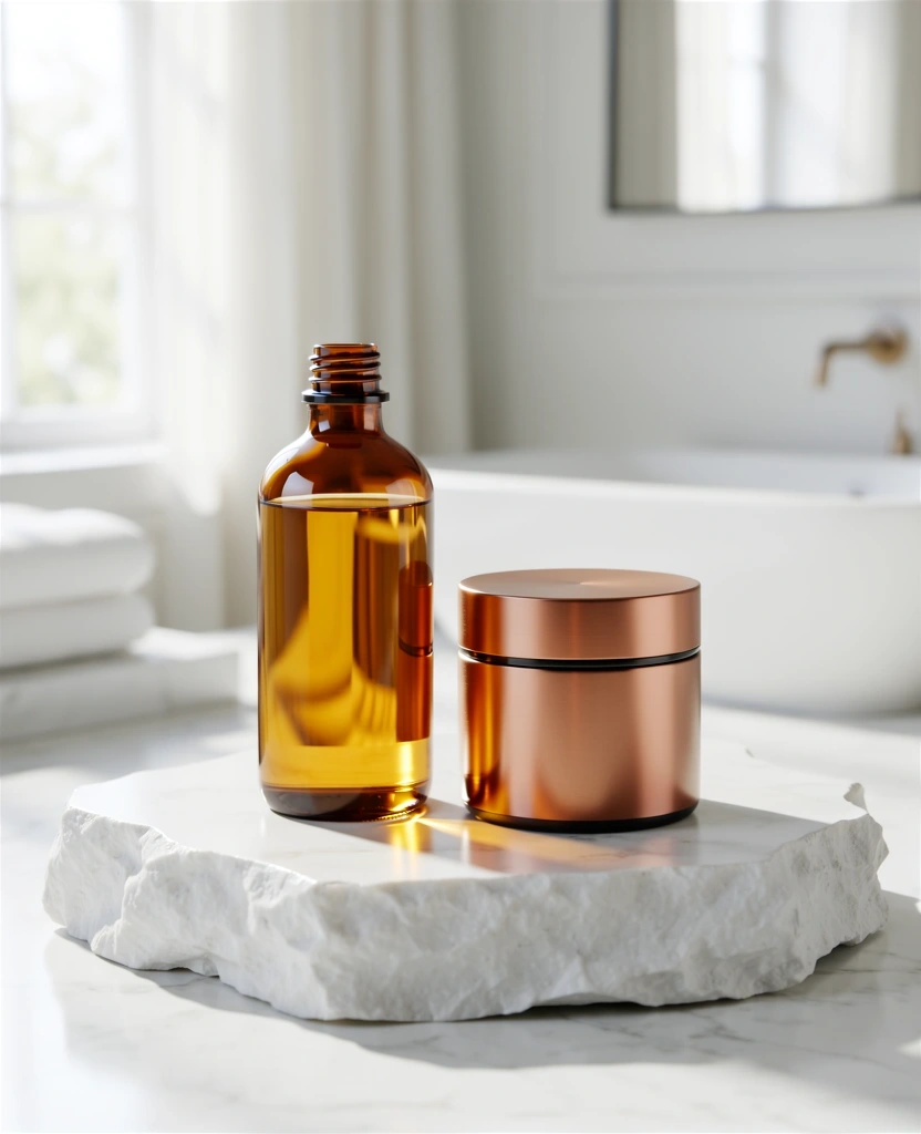 Premium wellness supplements on marble